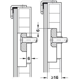 Hfele Spiegelaufhnger hhenjustierbar 6 mm fr Holzplatten ab 16 mm &ndash; SET mit Schrauben & Dbeln