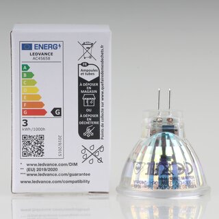 LEDVANCE GU4 MR11 LED-Leuchtmittel 2.8W=(20W) 12V 2700K 184 lm 36 Reflektor-Lampe dimmbar