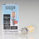 Sigor E14 LED Filament Birnenlampe klar 2.5W=(25W) 250lm...