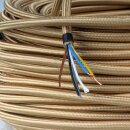 Textilkabel gold 5-adrig 5x0,5mm² Steuerleitung PVC-Schlauchleitung