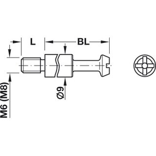 Hfele Verbindungsbolzen Maxifix S35 mit M8-Gewinde &ndash; Stahl verzinkt