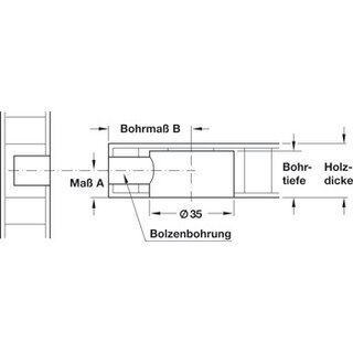 Hfele Verbindungsbolzen Maxifix S35 mit M8-Gewinde &ndash; Stahl verzinkt