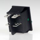 Einbau-Wippschalter grün beleuchtet 2-polig EIN/AUS 30x22mm 250V/16A mit PVC-Schutzkappe