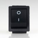 Wippschalter schwarz 2-polig EIN/AUS 30x22 mm 250V/16A unbeleuchtet mit PVC-Schutzkappe
