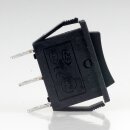 Einbau-Wippschalter schwarz 1-polig EIN/AUS/EIN 250V/15A Einbaumaß 30x11mm