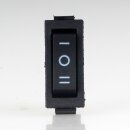 Einbau-Wippschalter schwarz 1-polig EIN/AUS/EIN 250V/15A Einbaumaß 30x11mm