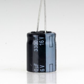 3300uF 16V Elko Elektrolytkondensator Radial 105° 16x22mm Rastermaß 7,5mm