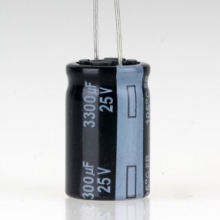 3300uF 25V Elko Elektrolytkondensator Radial 105°C 16x26mm Rastermaß 7,5mm