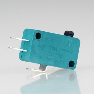 Mikroschalter 1-polig 10A/250V AC gr�n ohne Hebel