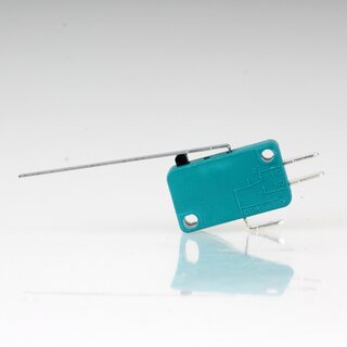 Mikroschalter 1-polig 10A/250V AC gr�n mit langem Hebel 51 mm lang
