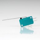 Mikroschalter 1-polig 10A/250V AC grün mit langem Hebel 51 mm lang