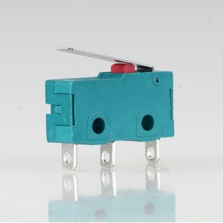 Mikroschalter 1-polig 5A/250V AC gr�n mit geradem Hebel 16 mm lang