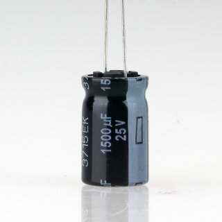 1500uF 25V Elko Elektrolytkondensator Radial 105°C 12,5x21mm Rastermaß 5mm
