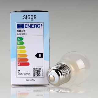 Sigor E27 LED Filament Tropfenlampe matt 6,5W = (60W) 806 lm 2700K warmwei� dimmbar