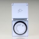 Elektromechanische Outdoor Steckdosen Zeitschaltuhr weiß mit 24 h-Tagesprogramm IP44