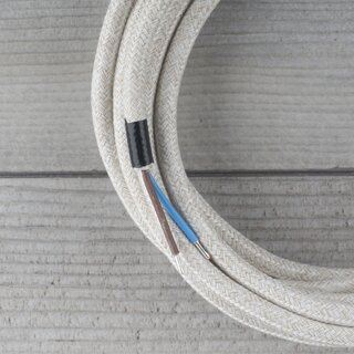 Textilkabel Kiesel mit E27 Lampenfassung Glattmantel Kunststoff wei� 1-5m