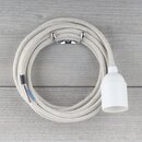 Textilkabel Kiesel mit E27 Lampenfassung Glattmantel...