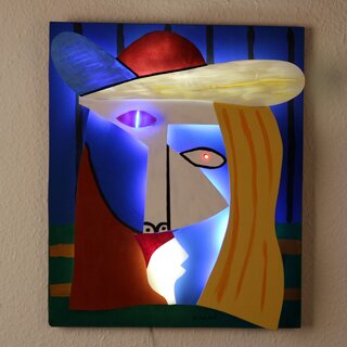 LED-Lichtplastik Motiv im Stile von Pablo Picasso Frau...