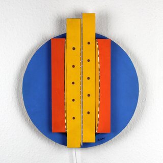 LED-Lichtplastik Motiv die Br�cke aus Acrylglas und Holz 400�400�150mm K�nstler Rainer Schubert