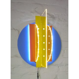 LED-Lichtplastik Motiv die Br�cke aus Acrylglas und Holz 400�400�150mm K�nstler Rainer Schubert