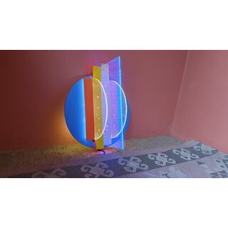 LED-Lichtplastik Motiv die Br�cke aus Acrylglas und Holz 400�400�150mm K�nstler Rainer Schubert