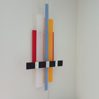 LED-Lichtplastik Motiv Manhattan aus Acrylglas und Holz 1200�450�20mm K�nstler Rainer Schubert