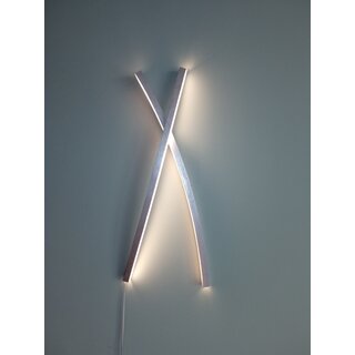 LED-Lichtplastik Motiv X aus Acrylglas und Aluminium 770�250�60mm K�nstler Rainer Schubert