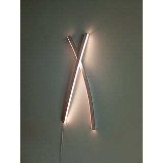LED-Lichtplastik Motiv X aus Acrylglas und Aluminium 770�250�60mm K�nstler Rainer Schubert