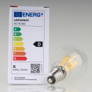 LEDVANCE E14 LED-Leuchtmittel 5,9W=(60W) 240V Tropfen-Form klar 2700K warmweiß 806 Lumen