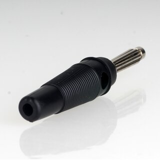 Bananenstecker B�schelstecker schwarz mit Schraubklemme und 4mm Querloch trittfest