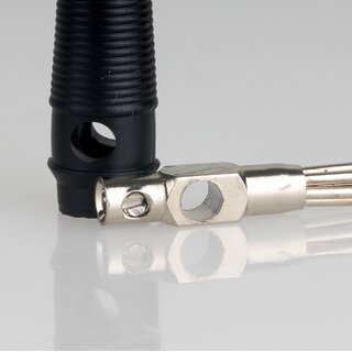 Bananenstecker B�schelstecker schwarz mit Schraubklemme und 4mm Querloch trittfest