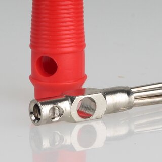 Bananenstecker B�schelstecker rot mit Schraubklemme und 4mm Querloch trittfest