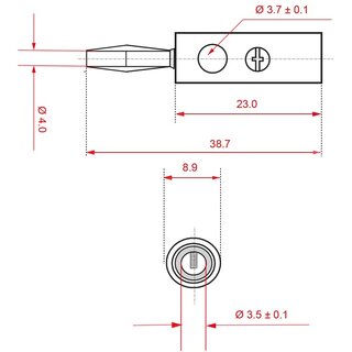 Bananenstecker B�schelstecker 4,5mm rot mit Schraubanschluss