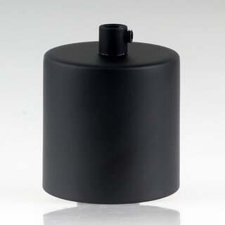 Lampen Deckenbaldachin 62x63mm Zylinderform Metall schwarz mit Zugentlastung Kunststoff