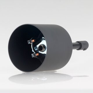 Lampen Deckenbaldachin 62x63mm Zylinderform Metall schwarz mit Pendelrohr und Zugentlastung Kunststoff