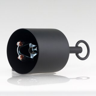 Lampen Deckenbaldachin 62x63mm Zylinderform Metall schwarz mit Pendelrohr f�r Kettenaufh�ngung