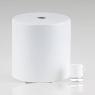 Lampen Deckenbaldachin 62x63 Zylinderform Metall wei� mit Zugentlastung Kunststoff wei�