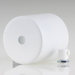 Lampen Deckenbaldachin 62x63 Zylinderform Metall wei� mit Zugentlastung Kunststoff wei�