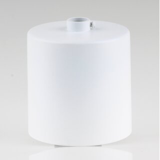 Lampen Deckenbaldachin 62x63mm Zylinderform Metall wei� mit Stellring f�r 10 mm Pendelrohr