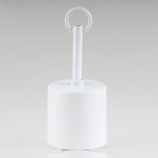 Lampen Deckenbaldachin 62x63mm Zylinderform Metall wei� mit Pendelrohr f�r Kettenaufh�ngung