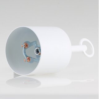 Lampen Deckenbaldachin 62x63mm Zylinderform Metall wei� mit Pendelrohr f�r Kettenaufh�ngung