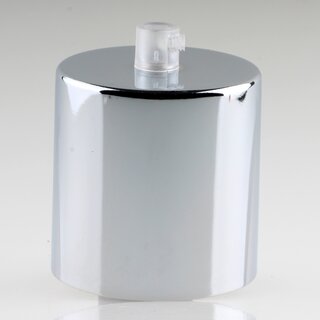 Lampen Deckenbaldachin 62x63mm Zylinderform Metall verchromt mit Zugentlastung Kunststoff transparent