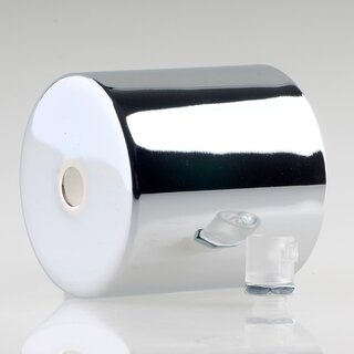 Lampen Deckenbaldachin 62x63mm Zylinderform Metall verchromt mit Zugentlastung Kunststoff transparent