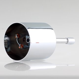 Lampen Deckenbaldachin 62x63mm Zylinderform Metall verchromt mit Pendelrohr und Zugentlastung Metall