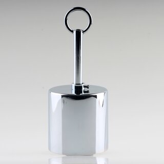Lampen Deckenbaldachin 62x63mm Zylinderform Metall verchromt mit Pendelrohr f�r Kettenaufh�ngung