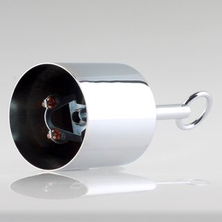 Lampen Deckenbaldachin 62x63mm Zylinderform Metall verchromt mit Pendelrohr f�r Kettenaufh�ngung