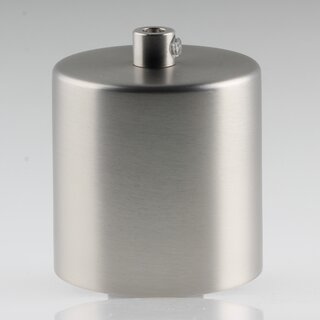 Lampen Deckenbaldachin 62x63mm Zylinderform Metall Edelstahloptik mit Zugentlastung Metall