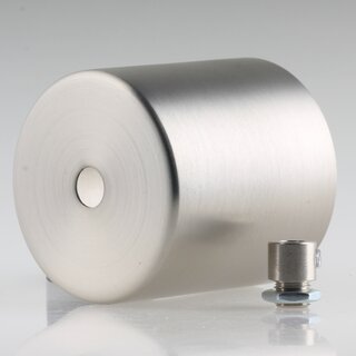 Lampen Deckenbaldachin 62x63mm Zylinderform Metall Edelstahloptik mit Zugentlastung Metall