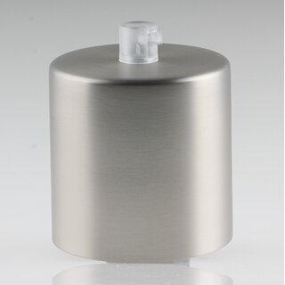 Lampen Deckenbaldachin 62x63mm Zylinderform Metall Edelstahloptik mit Zugentlastung Kunststoff transparent