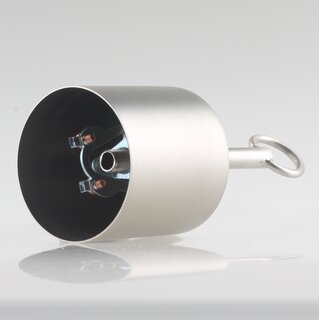 Lampen Deckenbaldachin 62x63mm Zylinderform Metall Edelstahloptik mit Pendelrohr f�r Kettenaufh�ngung
